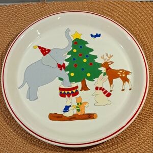 Vtg Holiday Mikasa Christmas Fun Ceramic Children Plate
